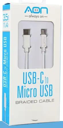 Cable AON USB-C to USB-C, 3.5M, Blanco, 5V / 2A