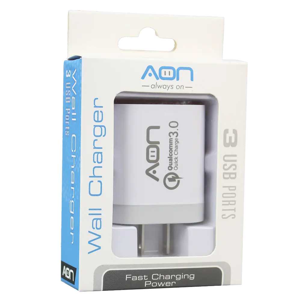 Cargador de Pared AON 3xUSB 18W-QC3.0 10W-A S/Cable