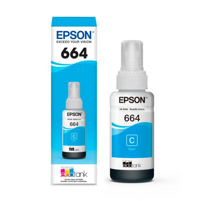 Botella EPSON T664 Azul L200-L110-L210-L355-L555