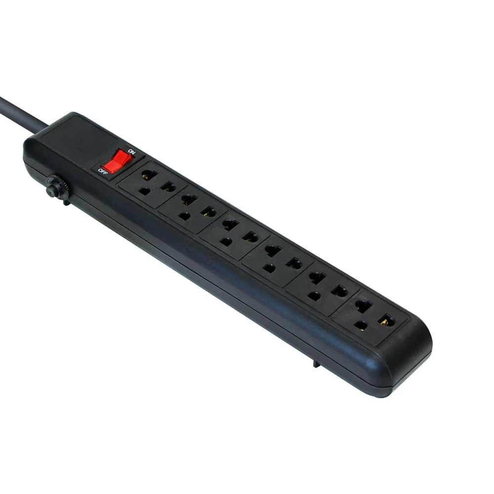 Regleta ARGOMTECH 6 tomas - 110V Negro