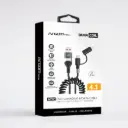 Cable ARGOMTECH DuraCoil 4 en 1 USB Tipo A y C/ 60W- 1.5mts