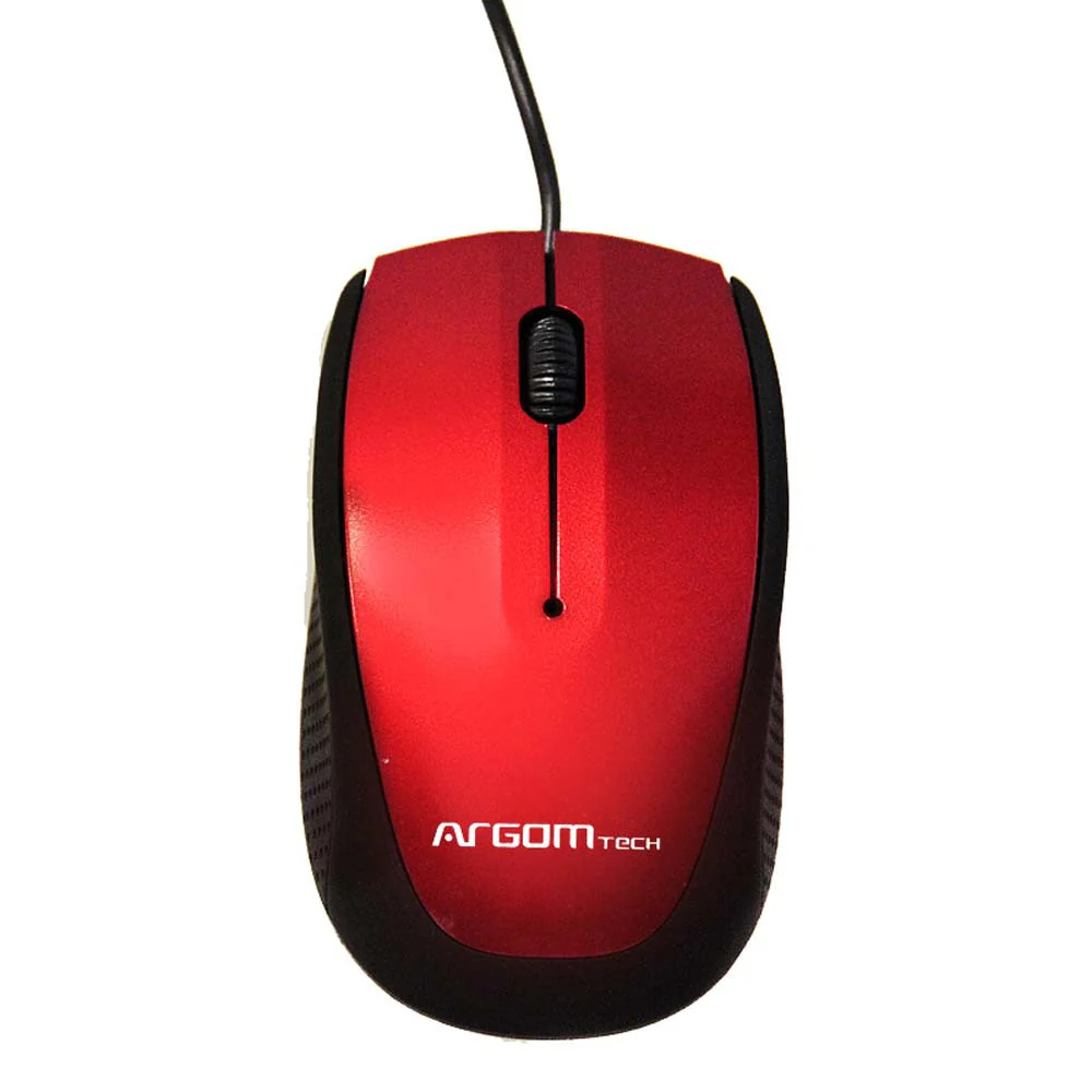 Mouse ARGOMTECH Optico 3D USB MS14/ Rojo