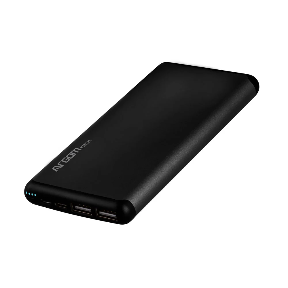 PowerBank ARGOMTECH 12000mAh S12 Aluminio USB/ Negro