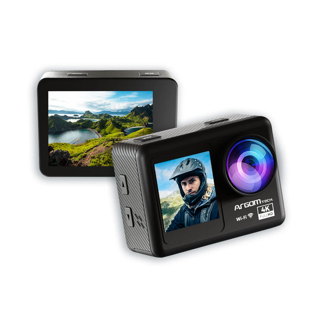 Camara de Accion ARGOMTECH Epic 85 4K UHD: doble pantalla y control remoto
