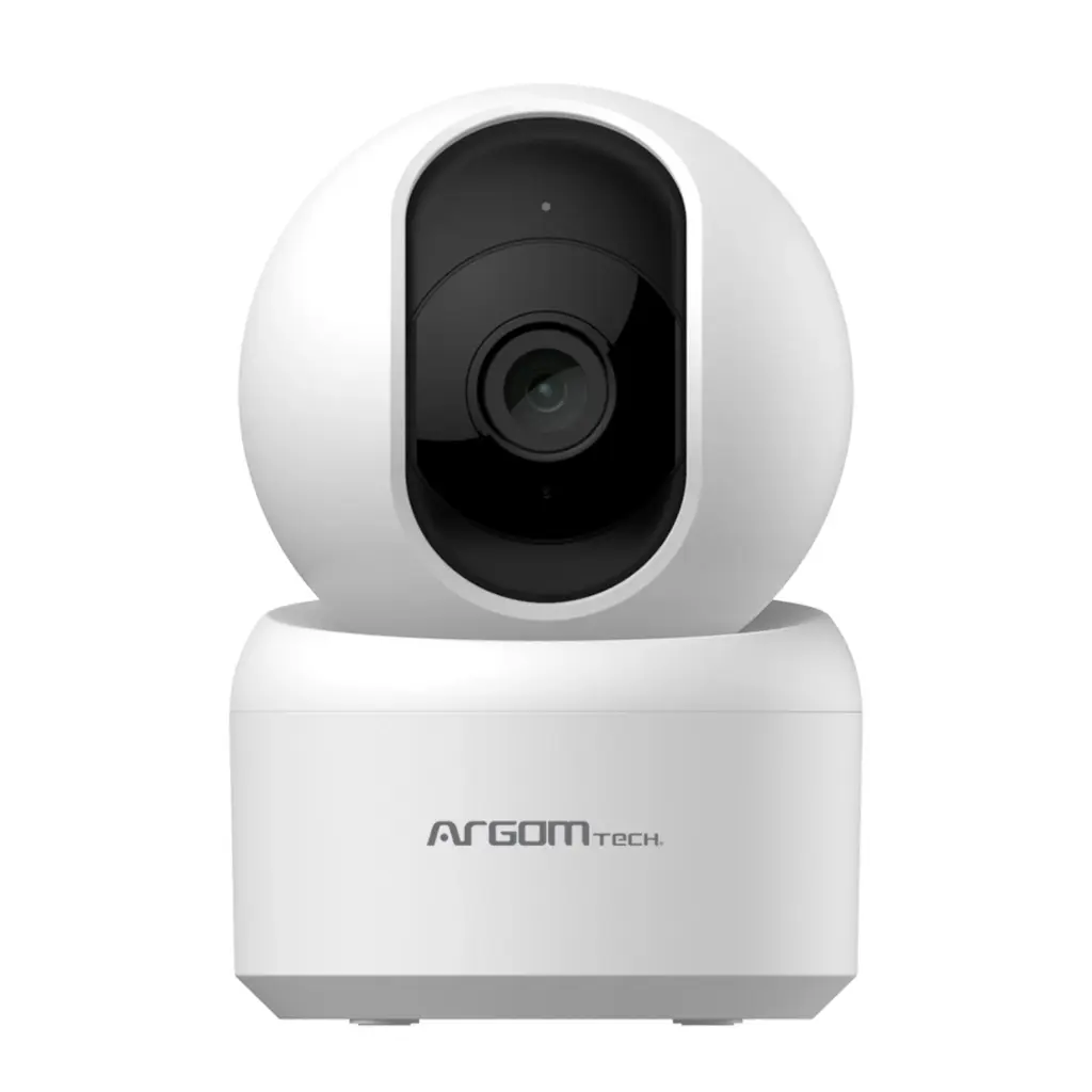 Cámara ARGOMTECH Bidireccional Inteligente WiFi 2K QHD visión nocturna- asistente de voz / Blanco