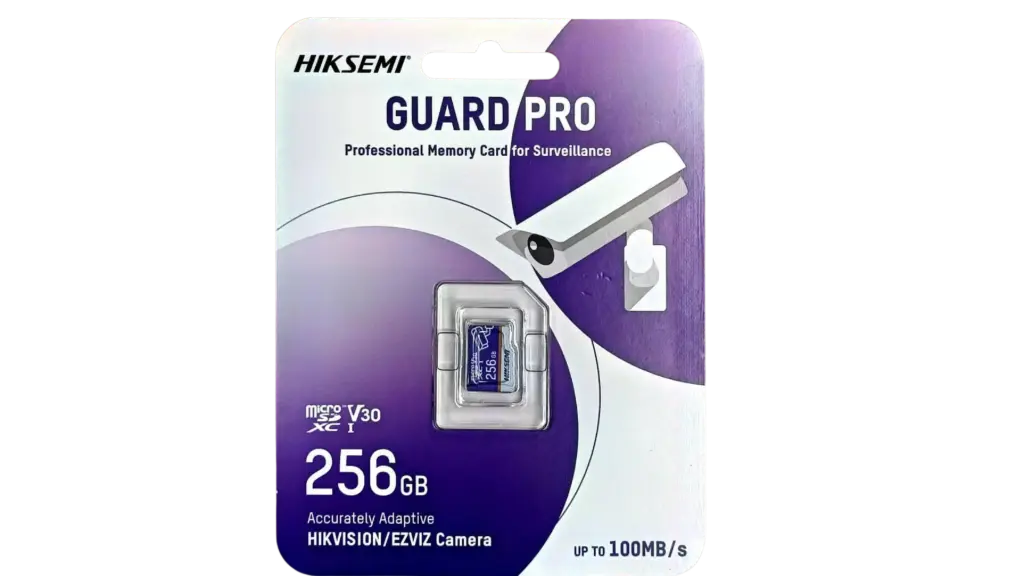 Micro SD HIKSEMI GUARD PRO Profesional para Video vigilancia 256GB 100 MB/s compatible con camaras EZVIZ