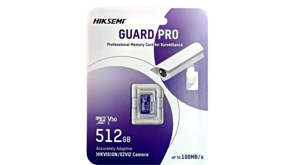 Micro SD HIKSEMI GUARD PRO Profesional para Video vigilancia 512GB 100 MB/s compatible con camaras EZVIZ