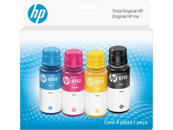 KIT DE TINTAS HP PARA SMART TANK (GT52 Y/C/M + GT53 B)