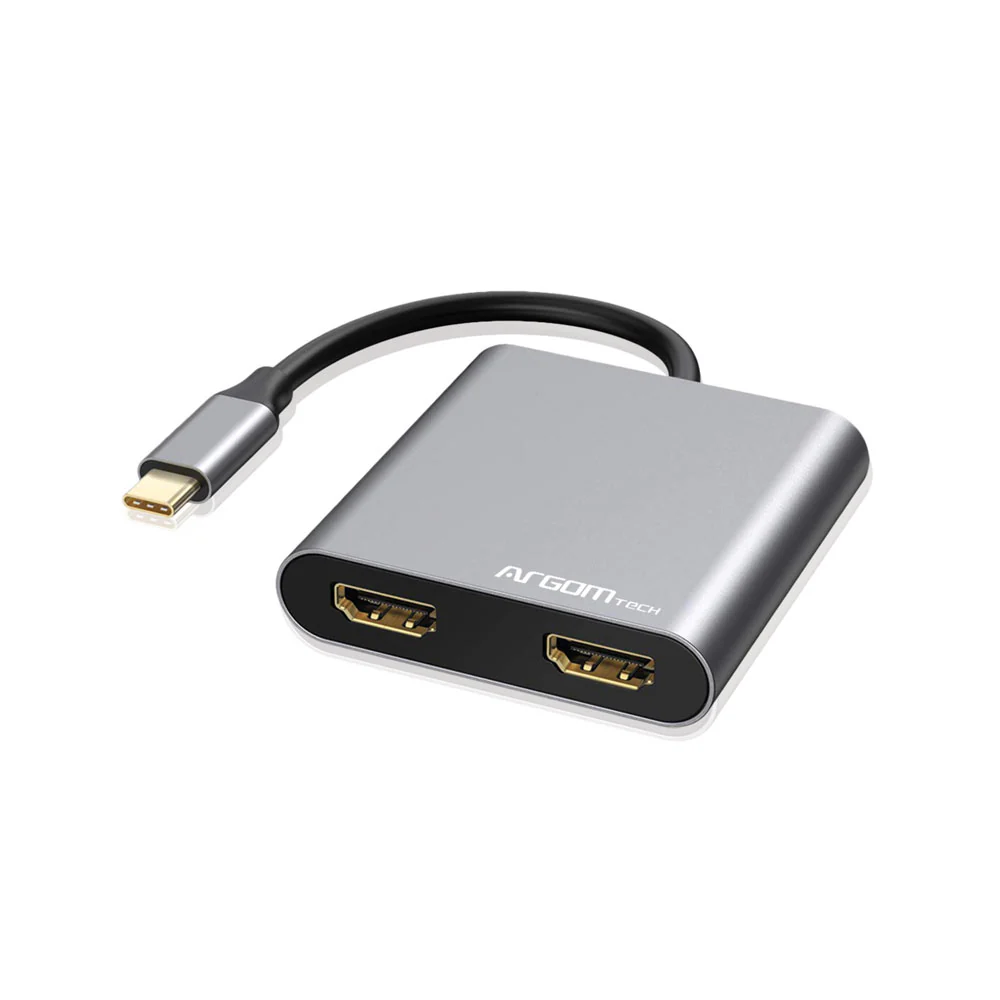 Adaptador ARGOMTECH 4 en 1 doble HDMI - USB-C/ USB 3.0 y USB-C PD.