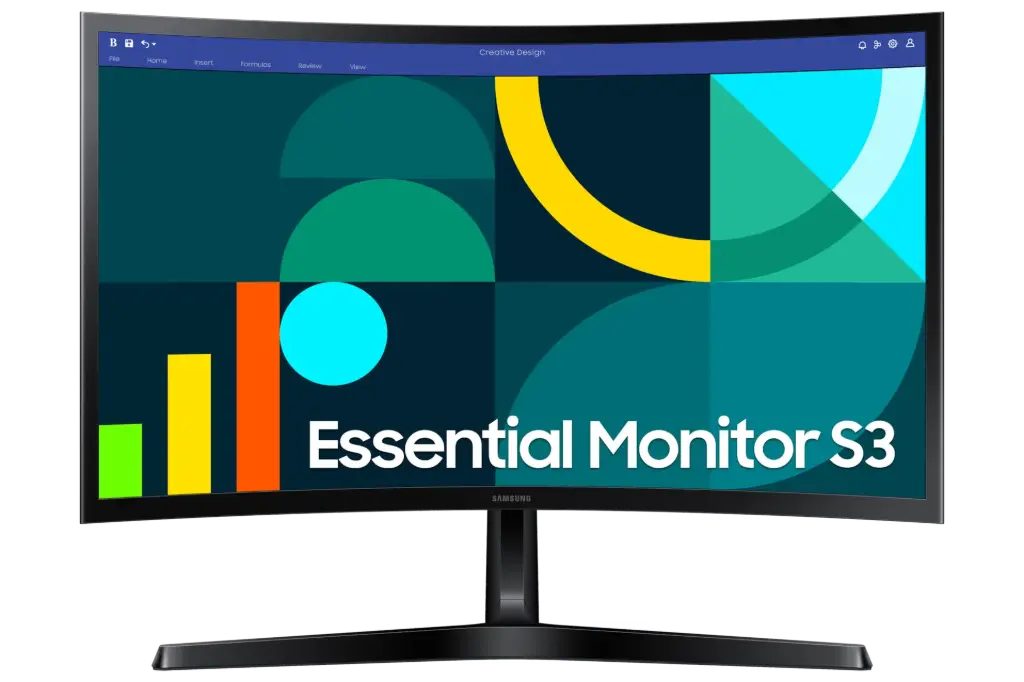 Monitor SAMSUNG 24" Essential S3 S36GD-FHD Curved (1920*1080)IPS 100Hz Vga-Hdmi