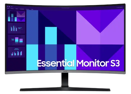 Monitor SAMSUNG 24" Essential S3 S36GD-FHD Curved (1920*1080)IPS 100Hz Vga-Hdmi
