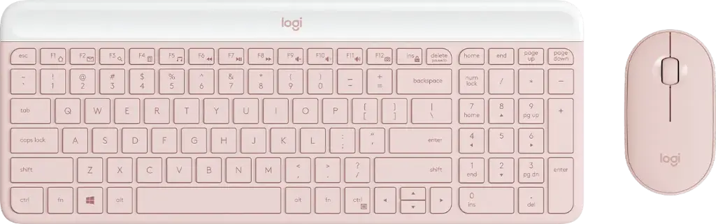 Combo LOGITECH mouse y teclado MK470 rosa