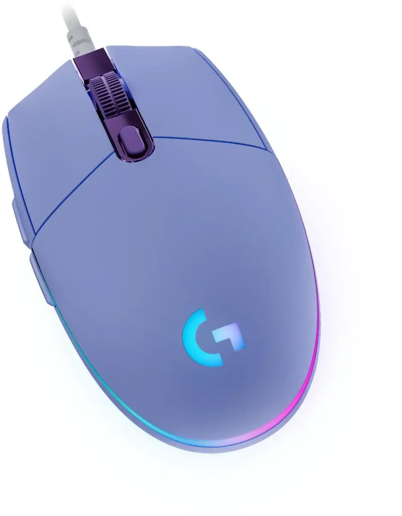 Mouse Gaming LOGITECH G203 Púrpura Lightsync - RGB (6 Botones - 8000 DPI - USB) 