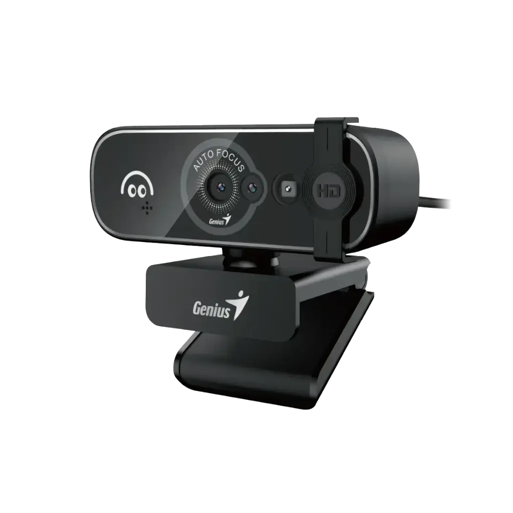 Camara Webcam GENIUS FaceCam Open con Reconocimiento Facial / LED FHD 1080p / USB 2.0/ Tipo-C / Mic/ Negro 