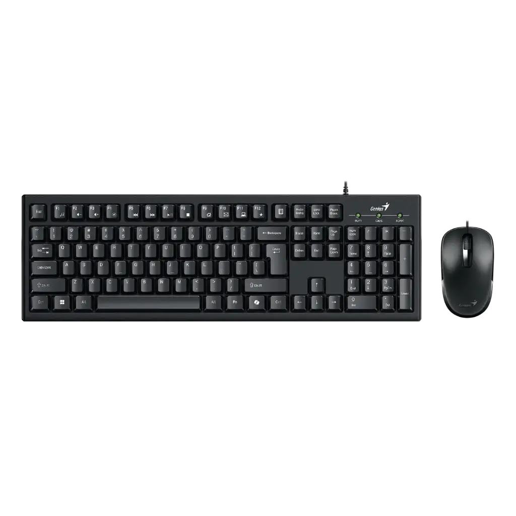 Combo Teclado & Mouse GENIUS KM-100SE / 1200dpi/ 3 botones / Español/ USB / Negro