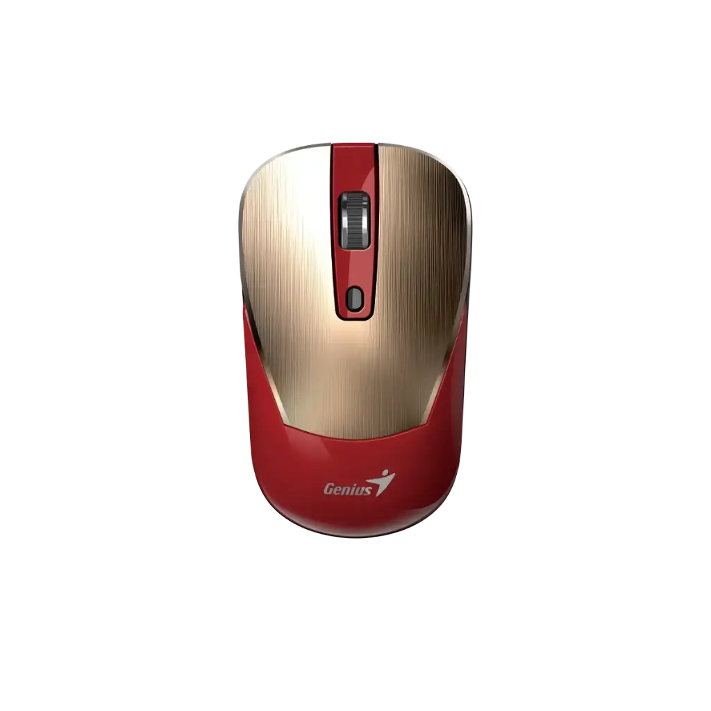 mouse genius nx-7125/ 1200dpi/ 4 botones/ inalambrico/ tecla de activacion copilot ai/ usb-a/ oro-rojo