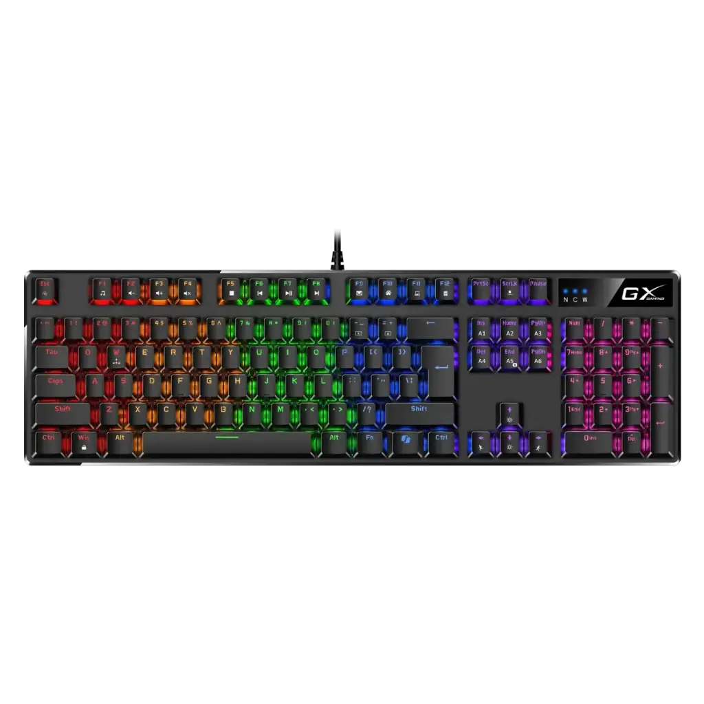 teclado genius gaming scorpion k12 mecánico/ rainbow/ español/ usb/ negro