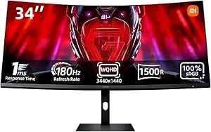 Monitor Curvo Xiaomi G34WQi 34 Pulgagas  WQHD 180Hz