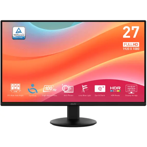 Monitor MSI 27" PRO MP272L FHD 1920X1080 100HZ SPI HDMI-DP NEGRO 