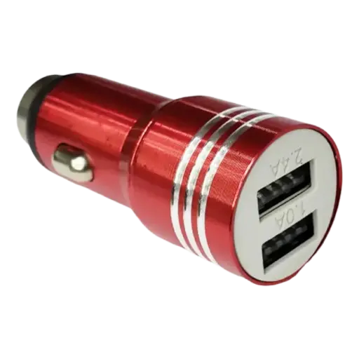 [AC-CM21RS] Cargador AXXIS Para Carro/ Puerto 2.1Ah Metalico Rojo