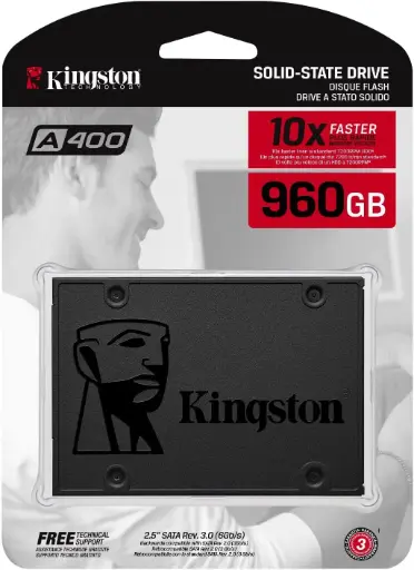 [SA400S37/960G] Disco de estado solido KINGSTON SSD 960GB A400 SATA III - 2.5"