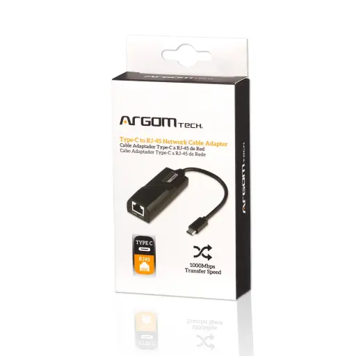 [ARG-CB-0062] Adaptador ARGOMTECH Gigabit Tipo C a RJ45/ 6"