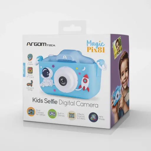 [ARG-AC-9181BL] Camara Digital ARGOMTECH Magic Pix81- 40 MP HD1080P/ Azul, Incluye SD 32GB