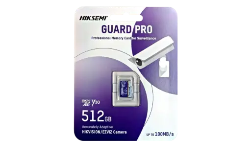 [HS-TF-P1(STD)/512G] Micro SD HIKSEMI GUARD PRO Profesional para Video vigilancia 512GB 100 MB/s compatible con camaras EZVIZ