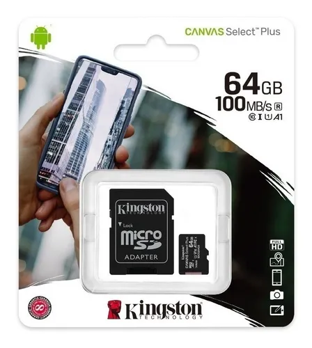 [SDCS3/64GB-TW] Micro SD KINGSTON 64GB Clase 10 100 MB/s 