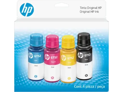 [9F3N4AL] KIT DE TINTAS HP PARA SMART TANK (GT52 Y/C/M + GT53 B)