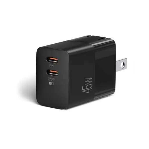 [ARG-AC-0134BK] Cargador ARGOMTECH Volta P5 45W Doble puerto USB-C PD y QC3.0/ Carga rápida