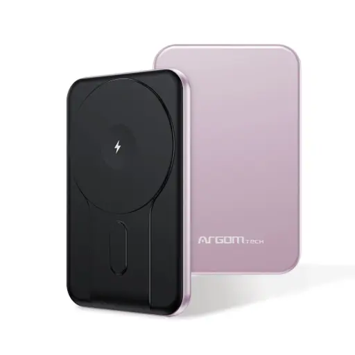 [ARG-PB-1160PK] PowerBank ARGOMTECH Magnetic 5000mAh MS5 Aluminio/15W Rosado