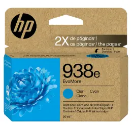 [4S6X9PL] Cartucho HP 938e EvoMore Azul Original 