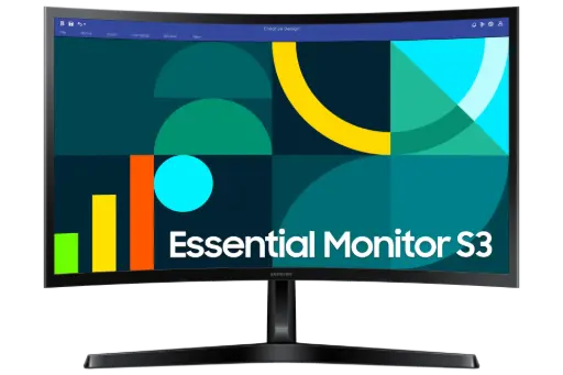 [LS24D366GANXZA-VT] Monitor SAMSUNG 24" Essential S3 S36GD-FHD Curved (1920*1080)IPS 100Hz Vga-Hdmi