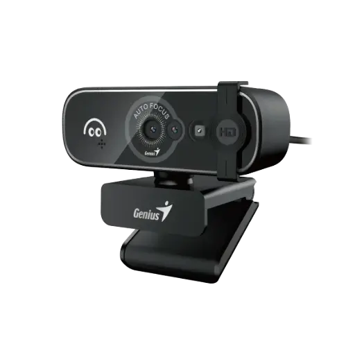 [32200011400] Camara Webcam GENIUS FaceCam Open con Reconocimiento Facial / LED FHD 1080p / USB 2.0/ Tipo-C / Mic/ Negro 